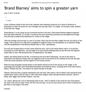 Independent article Brand Blarney aims to spin a greater yarn
