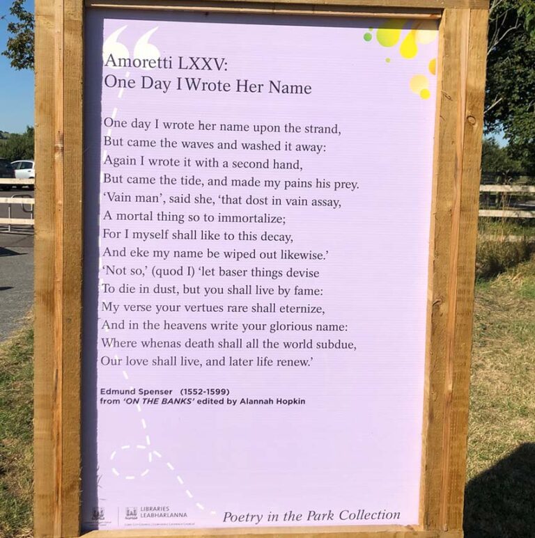 Amoretti LXXV: One Day I Wrote Her Name Poetry in the Park