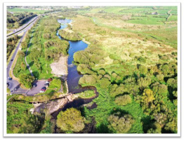 aerial photo of the main car park at The Fen